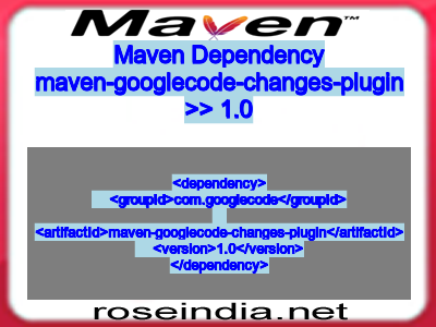 Maven dependency of maven-googlecode-changes-plugin version 1.0