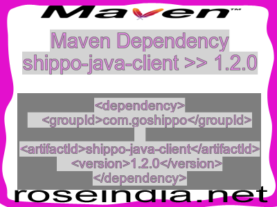 Maven dependency of shippo-java-client version 1.2.0