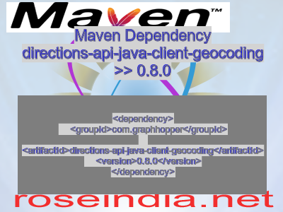 Maven dependency of directions-api-java-client-geocoding version 0.8.0