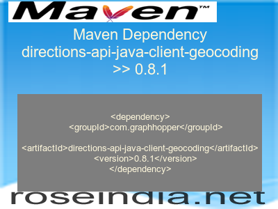 Maven dependency of directions-api-java-client-geocoding version 0.8.1