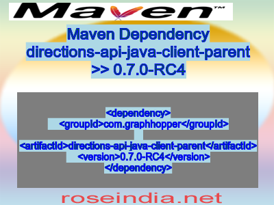 Maven dependency of directions-api-java-client-parent version 0.7.0-RC4