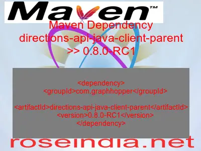 Maven dependency of directions-api-java-client-parent version 0.8.0-RC1