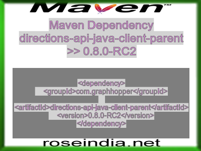 Maven dependency of directions-api-java-client-parent version 0.8.0-RC2
