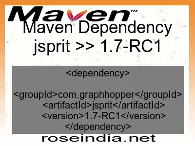 Maven dependency of jsprit version 1.7-RC1