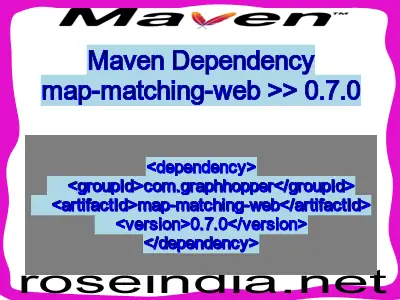 Maven dependency of map-matching-web version 0.7.0
