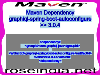 Maven dependency of graphiql-spring-boot-autoconfigure version 3.0.4