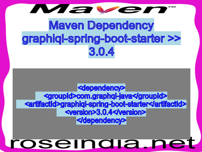 Maven dependency of graphiql-spring-boot-starter version 3.0.4