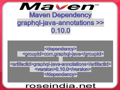 Maven dependency of graphql-java-annotations version 0.10.0