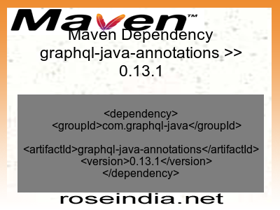 Maven dependency of graphql-java-annotations version 0.13.1