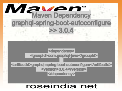 Maven dependency of graphql-spring-boot-autoconfigure version 3.0.4