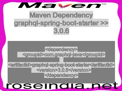 Maven dependency of graphql-spring-boot-starter version 3.0.6