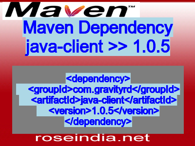 Maven dependency of java-client version 1.0.5