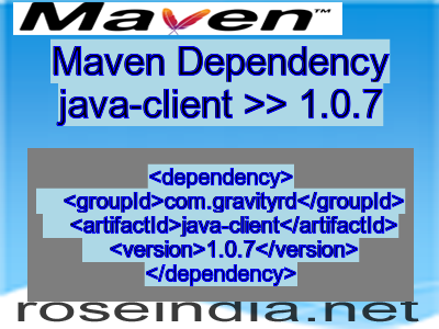 Maven dependency of java-client version 1.0.7