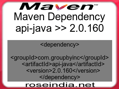 Maven dependency of api-java version 2.0.160