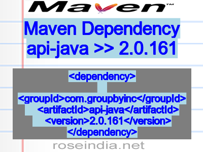 Maven dependency of api-java version 2.0.161