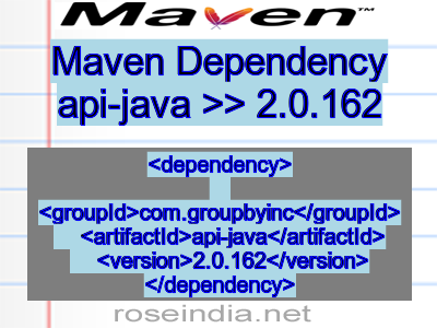 Maven dependency of api-java version 2.0.162