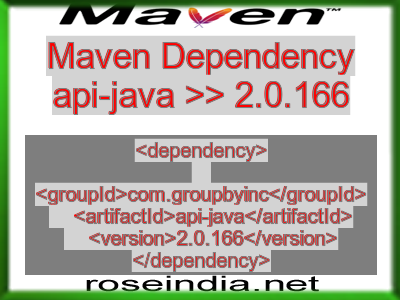 Maven dependency of api-java version 2.0.166