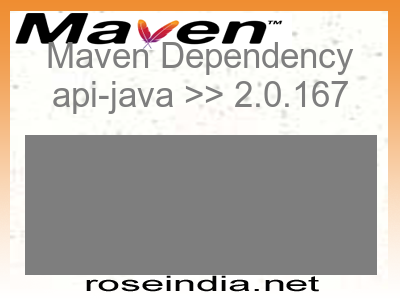 Maven dependency of api-java version 2.0.167