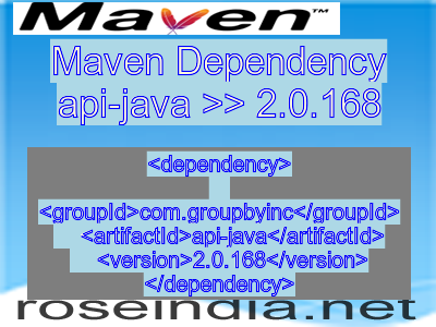 Maven dependency of api-java version 2.0.168