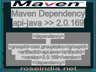 Maven dependency of api-java version 2.0.169