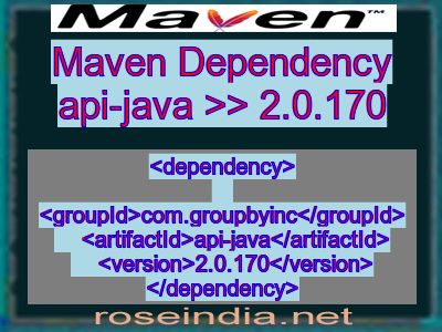 Maven dependency of api-java version 2.0.170