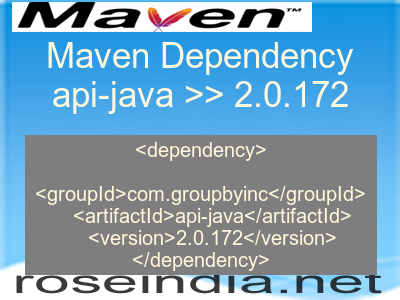 Maven dependency of api-java version 2.0.172