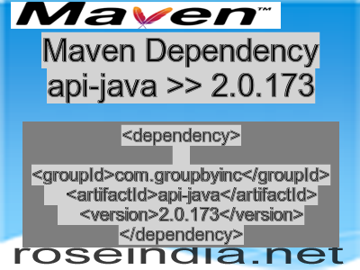 Maven dependency of api-java version 2.0.173