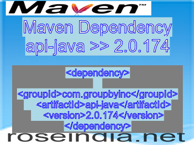 Maven dependency of api-java version 2.0.174
