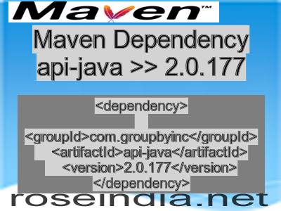 Maven dependency of api-java version 2.0.177