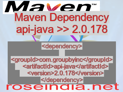 Maven dependency of api-java version 2.0.178
