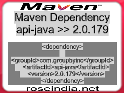 Maven dependency of api-java version 2.0.179