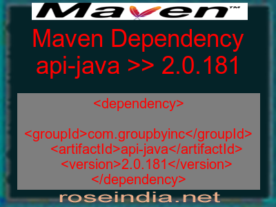 Maven dependency of api-java version 2.0.181