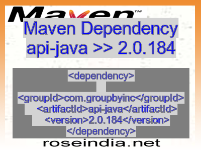 Maven dependency of api-java version 2.0.184