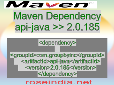 Maven dependency of api-java version 2.0.185
