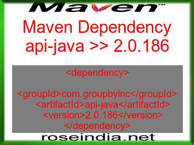 Maven dependency of api-java version 2.0.186