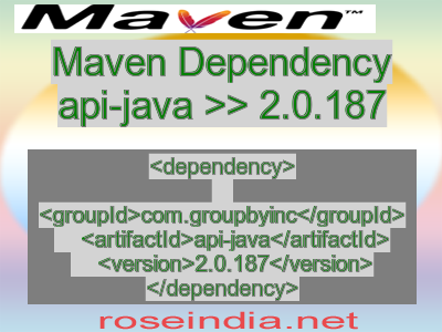 Maven dependency of api-java version 2.0.187