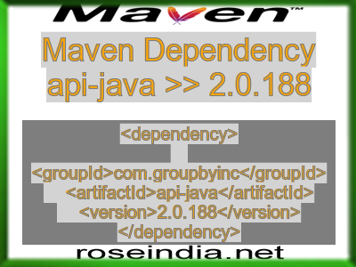 Maven dependency of api-java version 2.0.188