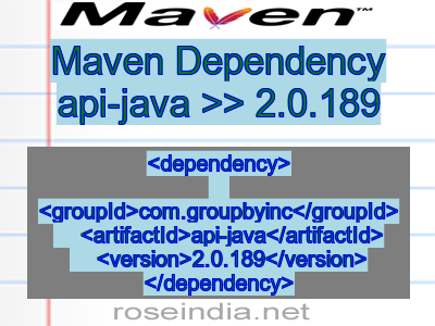 Maven dependency of api-java version 2.0.189
