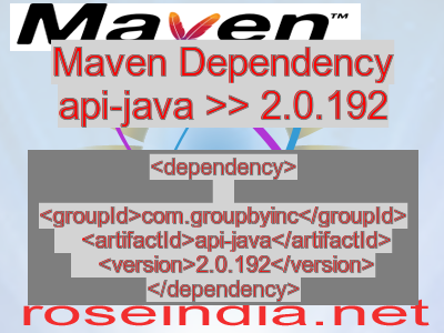 Maven dependency of api-java version 2.0.192