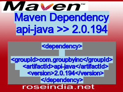 Maven dependency of api-java version 2.0.194