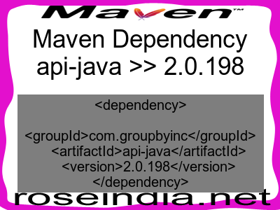 Maven dependency of api-java version 2.0.198