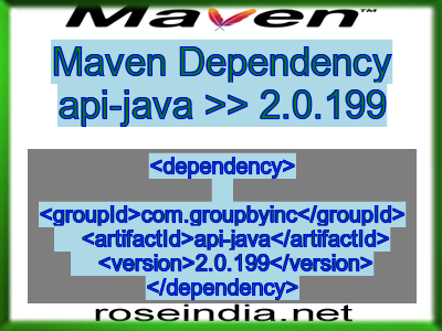 Maven dependency of api-java version 2.0.199