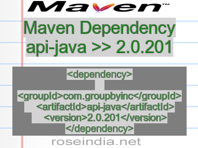 Maven dependency of api-java version 2.0.201
