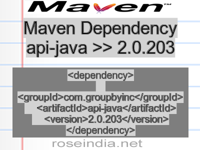 Maven dependency of api-java version 2.0.203