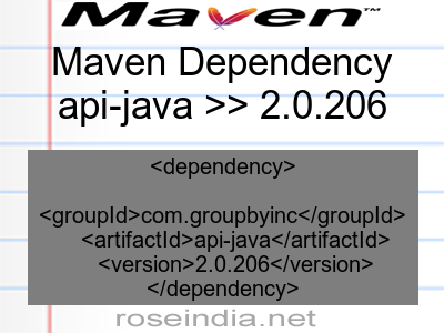 Maven dependency of api-java version 2.0.206