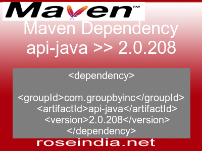 Maven dependency of api-java version 2.0.208