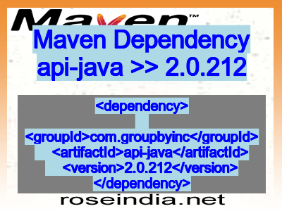 Maven dependency of api-java version 2.0.212