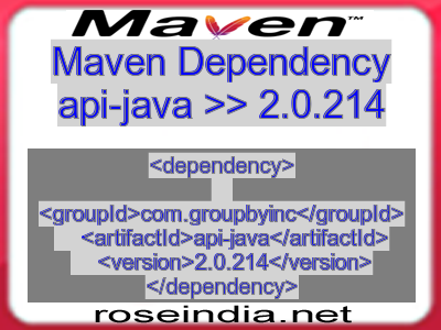 Maven dependency of api-java version 2.0.214