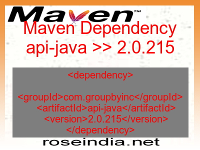Maven dependency of api-java version 2.0.215