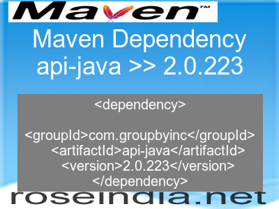 Maven dependency of api-java version 2.0.223